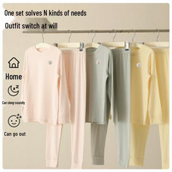 Pure Cotton Baby Pajama and Underwear Set: Thin Long Sleeve AC Suit for Summer Home Wear