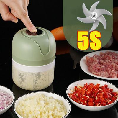 6/4 Cutter Head Electric Kitchen Food Chopper Mini Garlic Masher Crusher USB Portable Meat Grinder Vegetable Chopper for Kitchen Gadgets