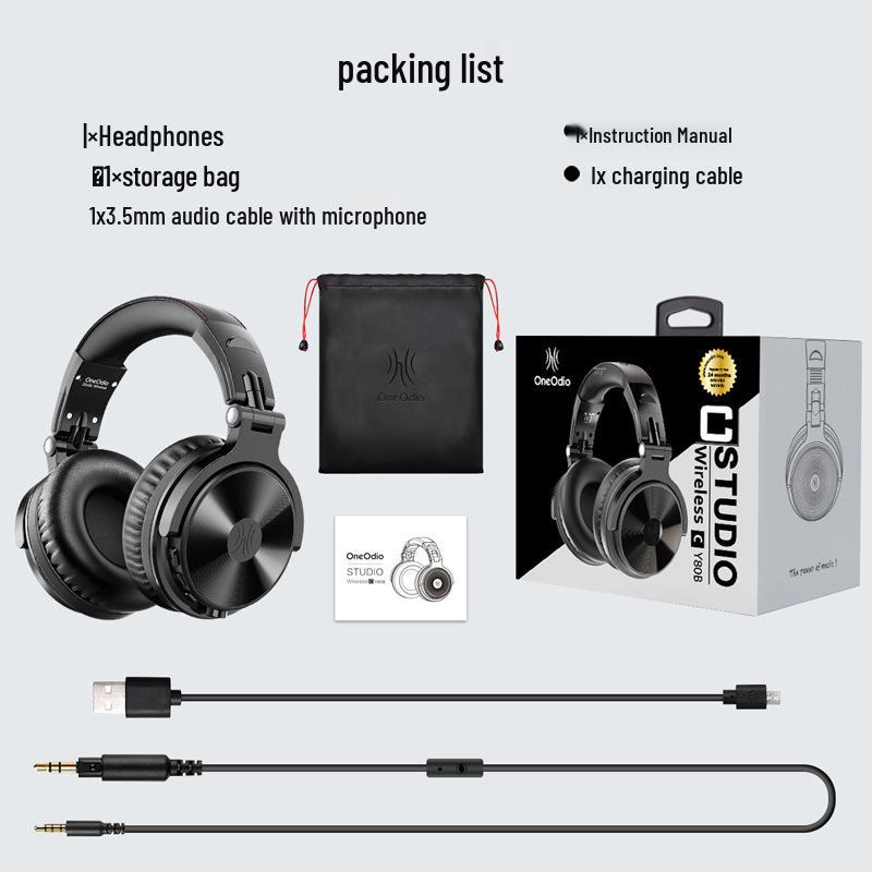 OneOdio Wireless Over-Ear Bluetooth Monitoring Headphones with Wired Stereo Option