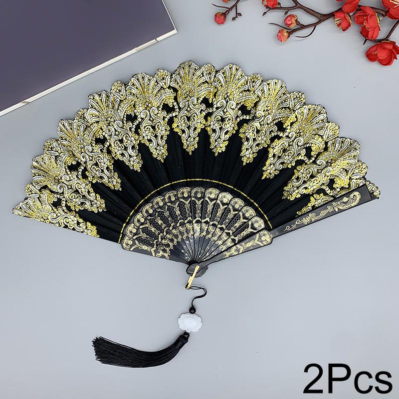 1PC Classica Gift Plastic Dance Performance Folding Colorful New Chinese Style Ancient Style Fan Elegant Carved Photography
