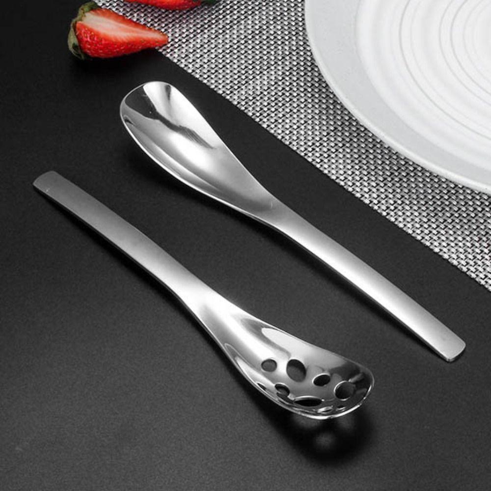 Stainless Steel Soup Spoon Long Handle Slotted Spoon Filter Spoon Colander  Ice Cream