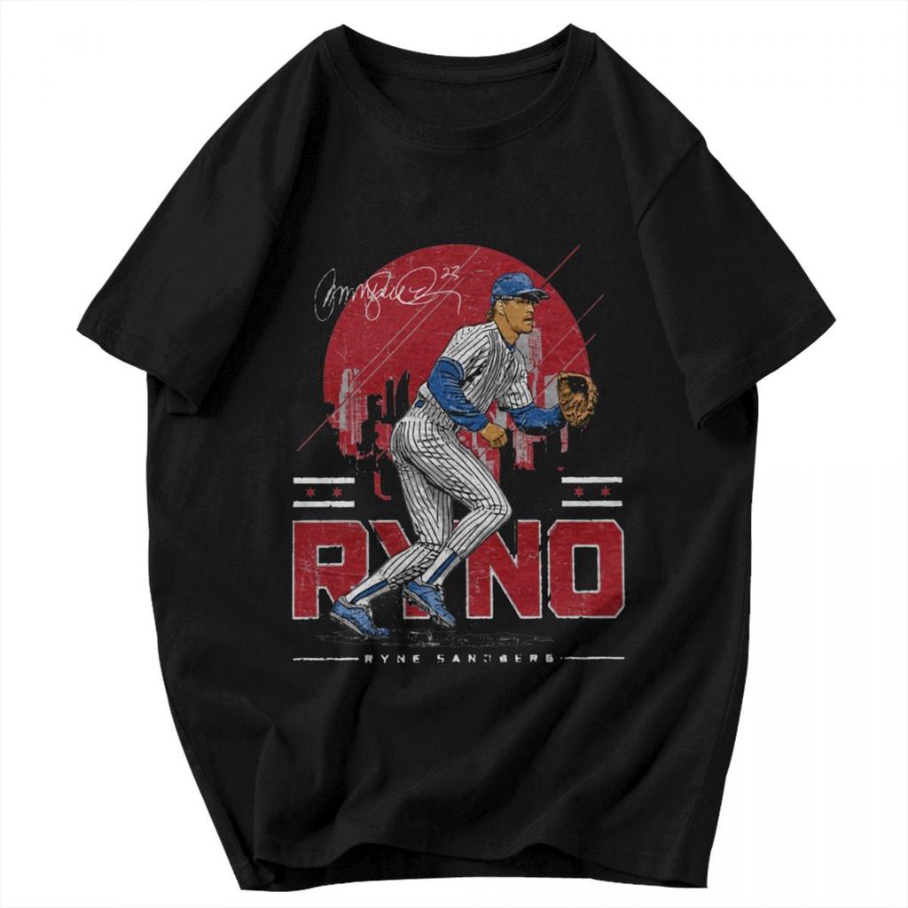 Men T Shirt Ryne Sandberg Skyline Gifts Y2K Graphic Crewneck Unisex Tops T Shirts