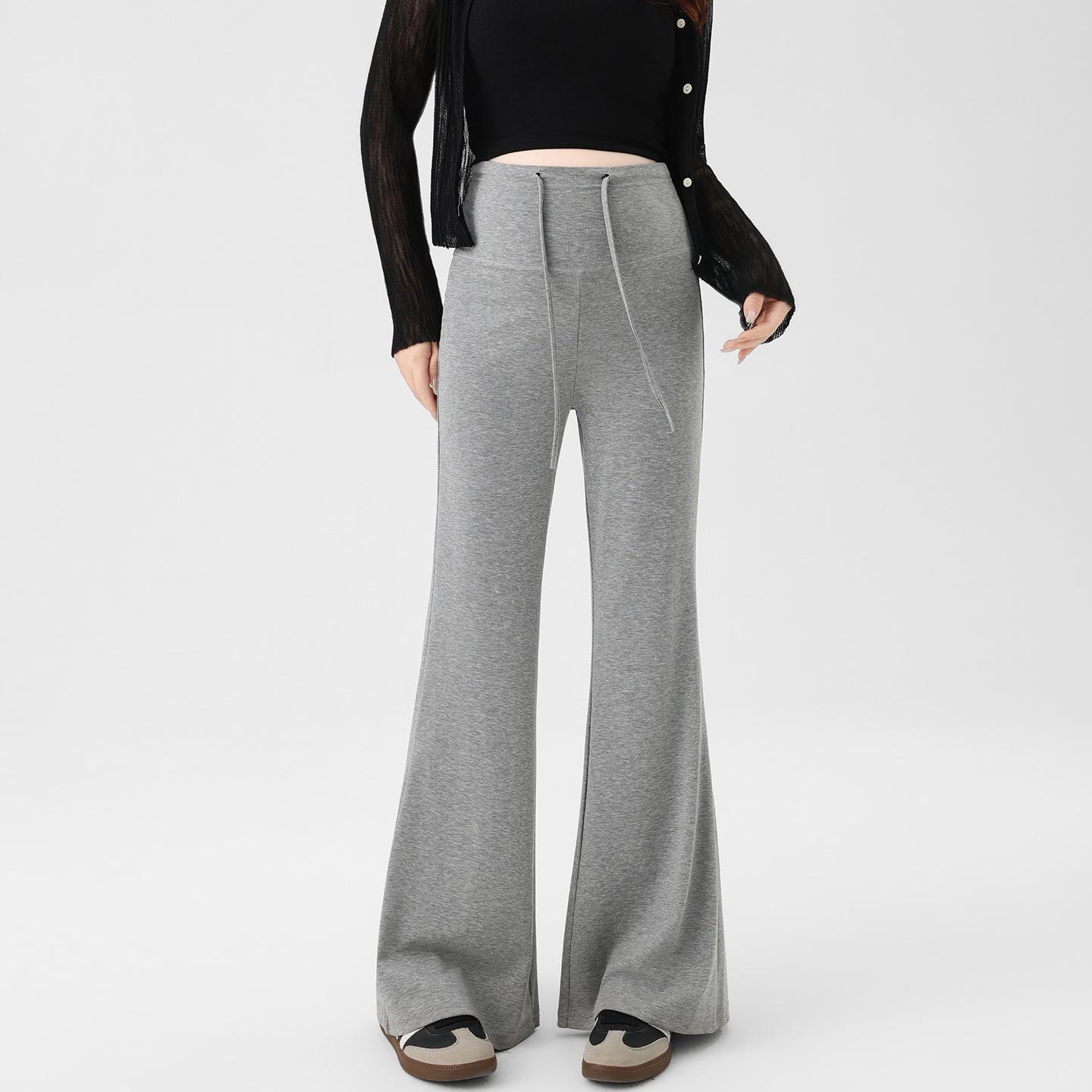 

Maternity Micro Flare Pants - Lightweight & Belly-Friendly Spring/Summer Wear 2XL світло-сірий колір