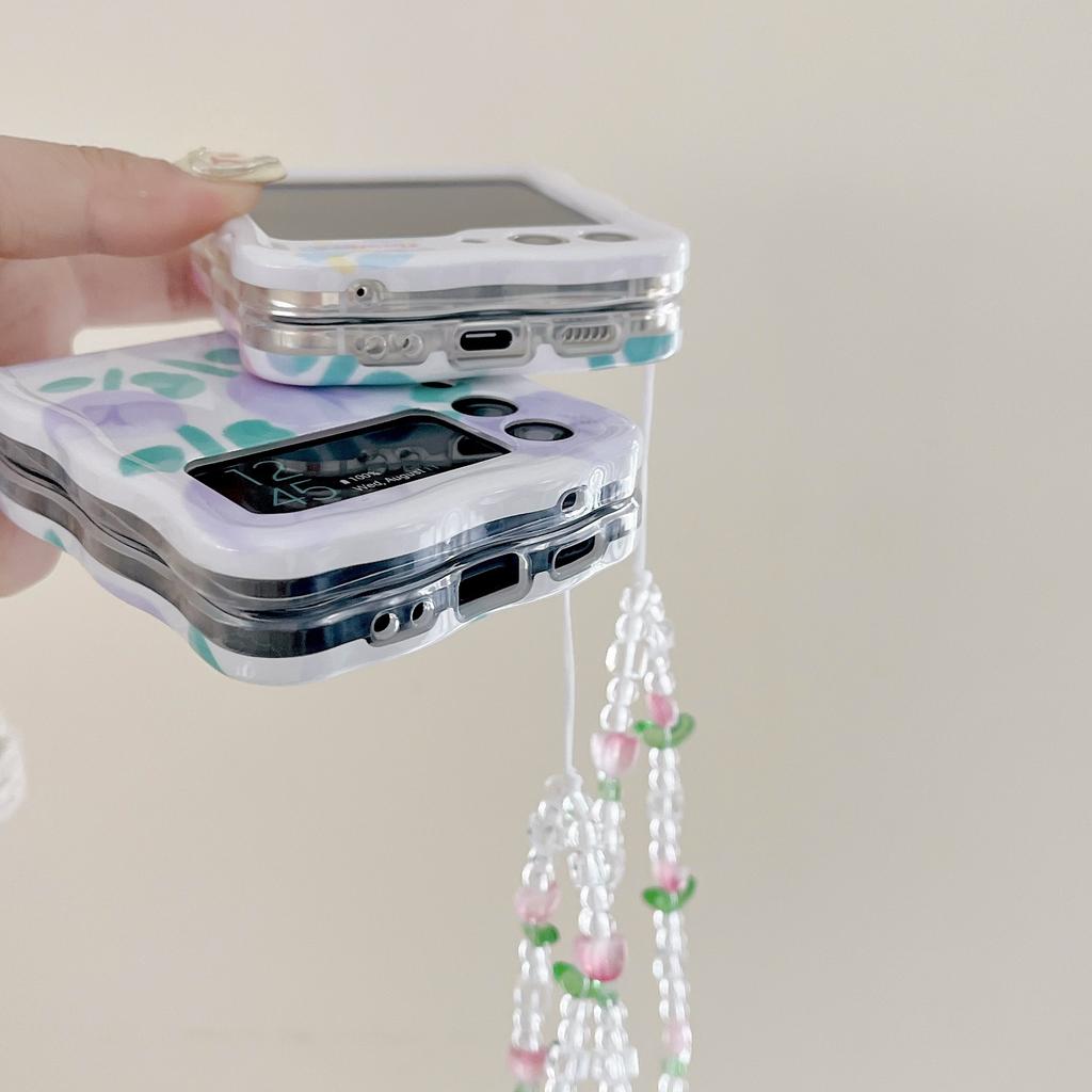 For Samsung Galaxy Z Flip4 5G Phone Cover TPU Floral Pattern Back Case