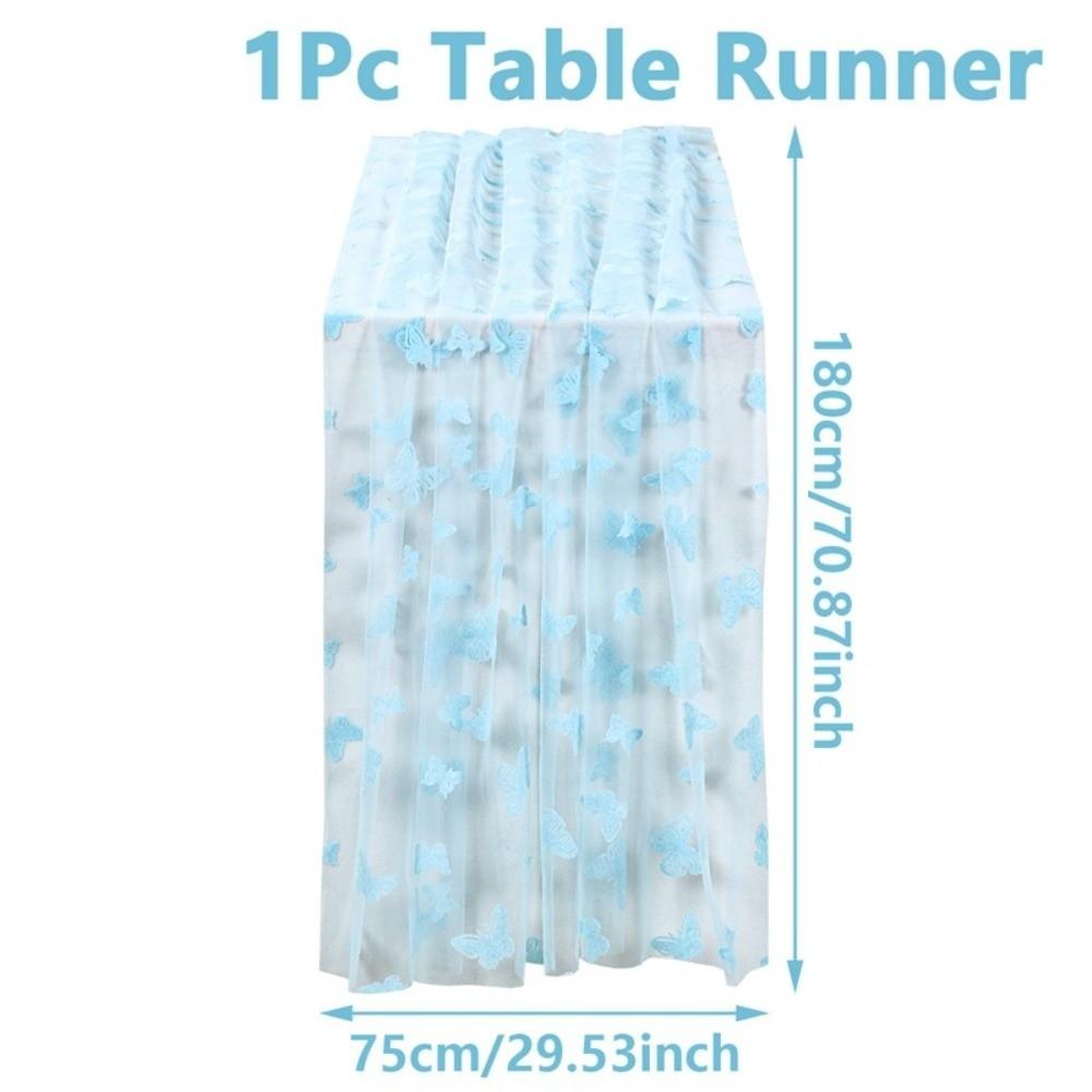 Butterfly Print Butterfly Mesh Table Runner Multi-color Table Decor Gauze Tablecloth Semi-Transparent Wedding Table Runner