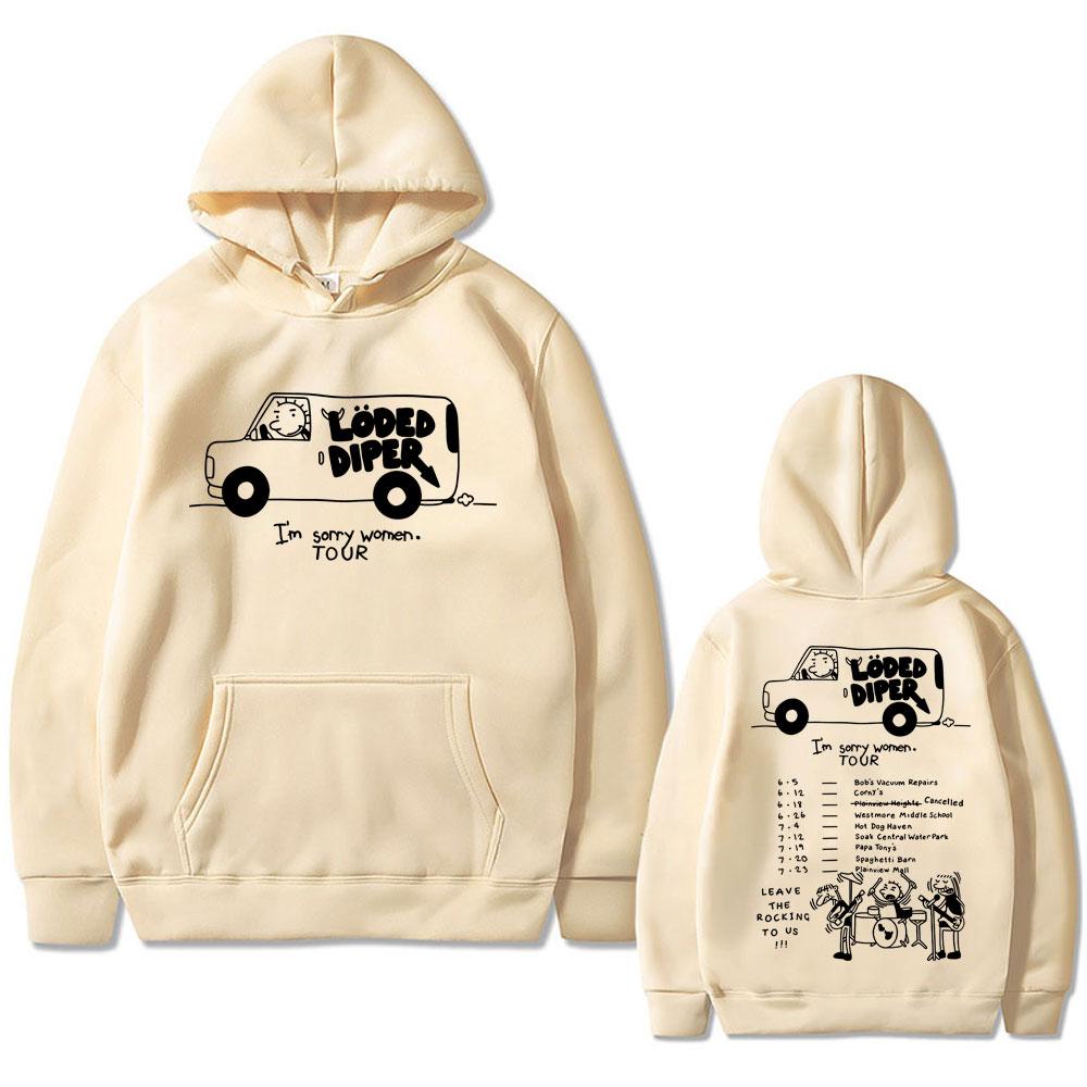 Limited edition Loded Diper I'm Sorry Tour Hoodie Men's Retro Rock Sweatshirt Fashion Street Warm Hoodie