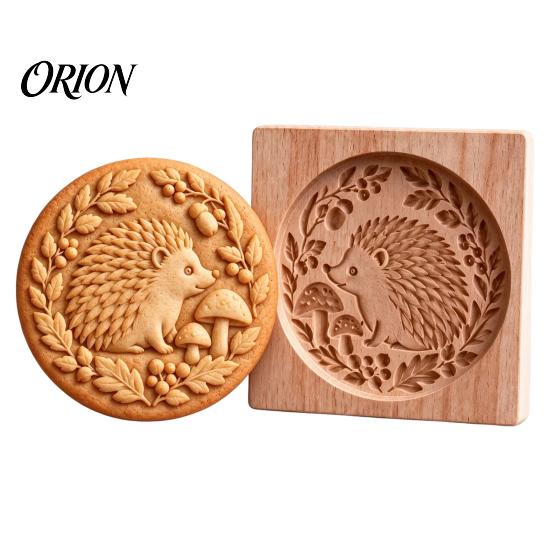 DIY Holiday Biscuit Cutters Woodland Animal Cookie Mold, Durable Wooden with 3D Relief Rustic Party Favors Patterns Cutter, Handmade Decorative Stamps
