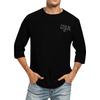 Men's casual and fashionable printed collar three-quarter sleeve top T-shirt
