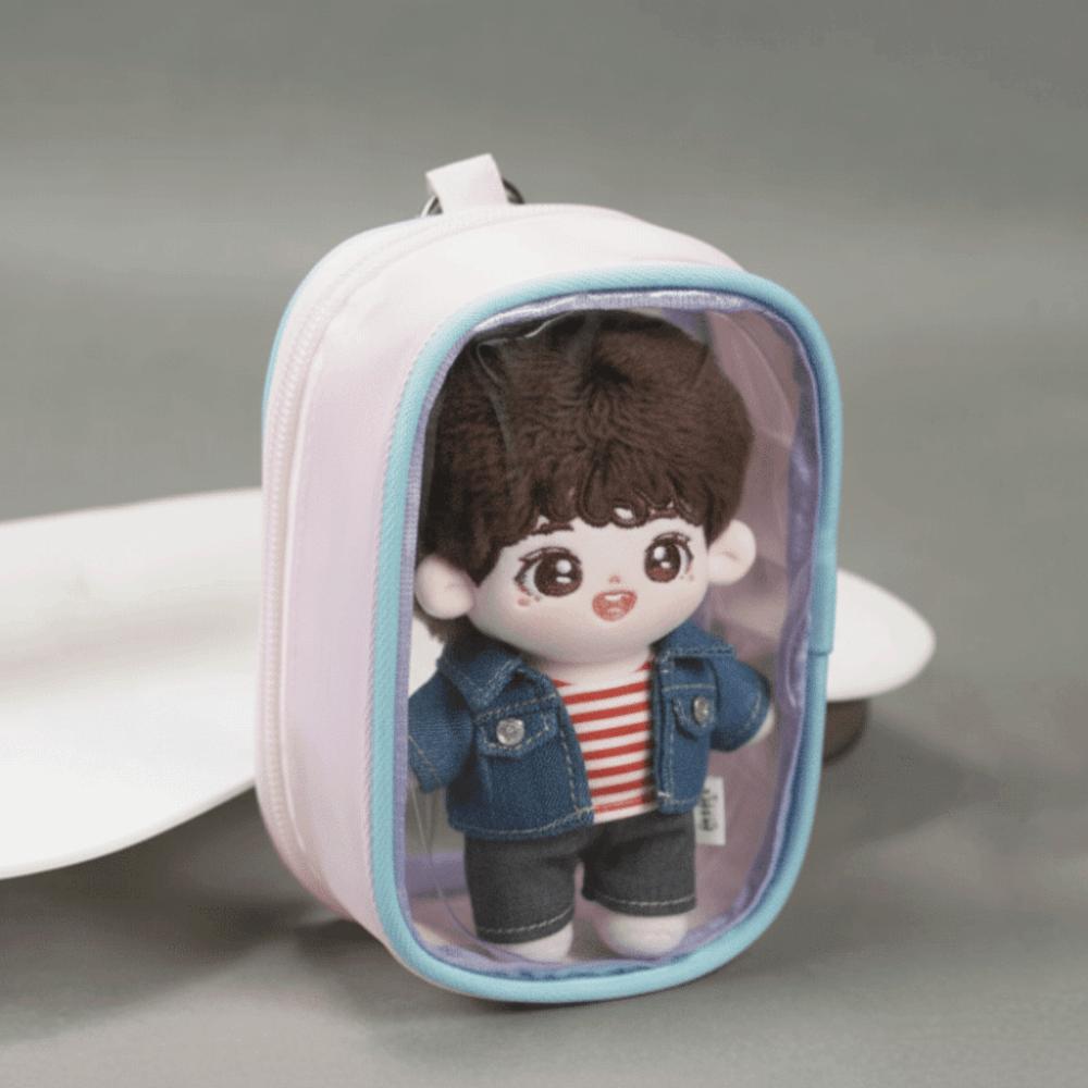 Display Doll Storage Bag Portable Outdoor Doll Display Bag 10cm Transparent Doll Bag  Plush Doll