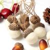 10Pcs White Felted Pine Cone Acorn Garland Christmas Hanging nament Craft Supplies Festive Party Decorations Xmas Tree