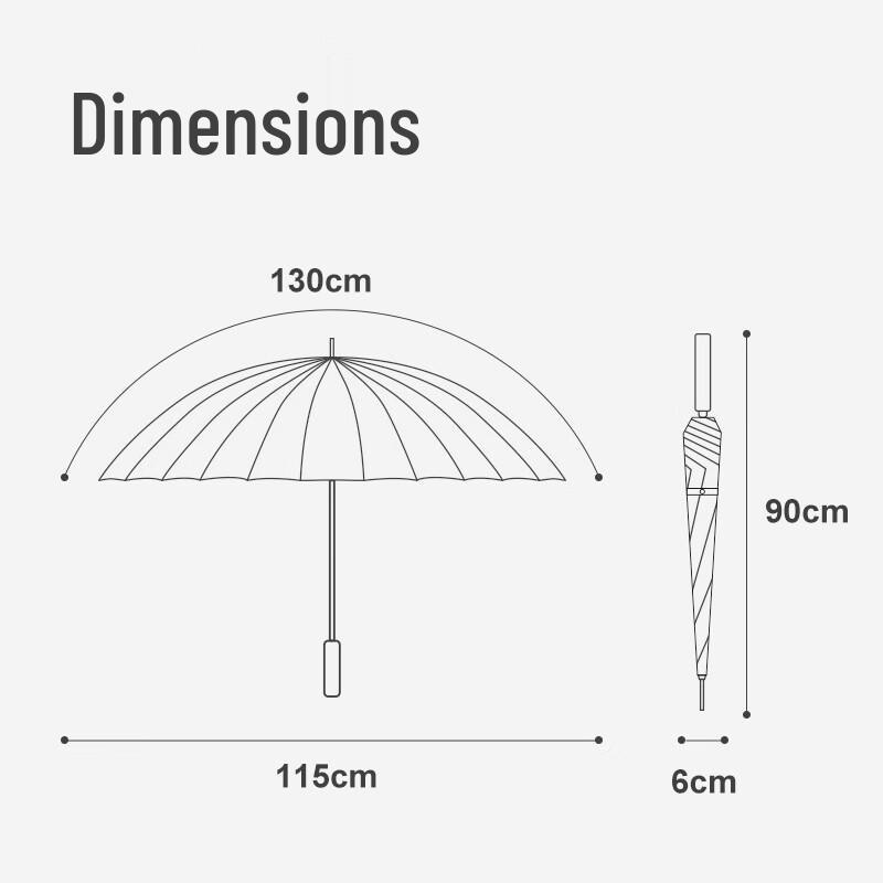 Double Elephant 24-Rib Straight Handle Golf Umbrella