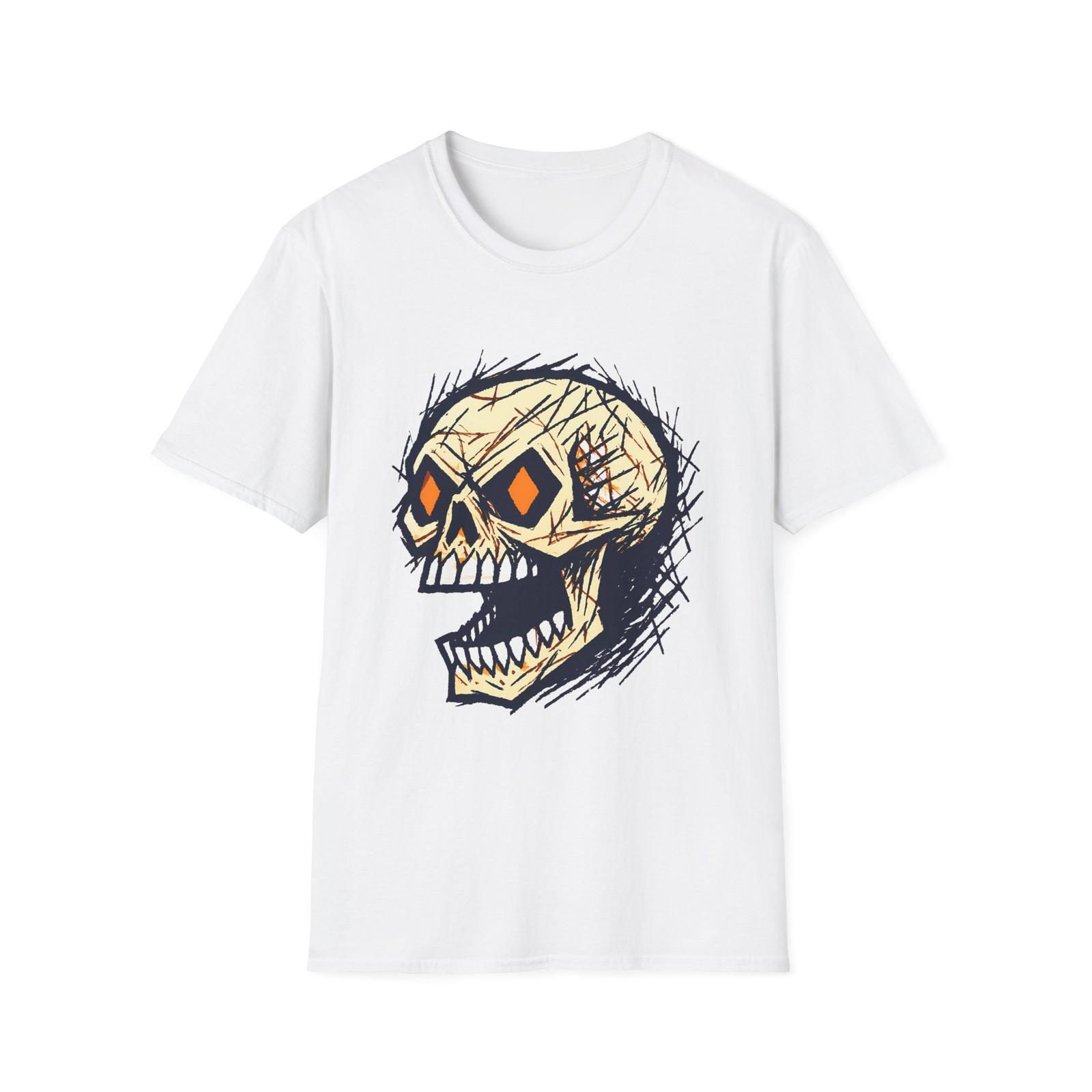 Unisex Softstyle T-Shirt Skull Gothic Aggressive Snarling S