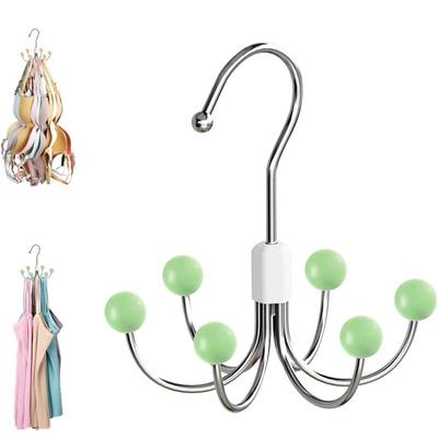 360° Rotatable Scarf Clothes Hangers Wooden Ball Wardrobe Hooks