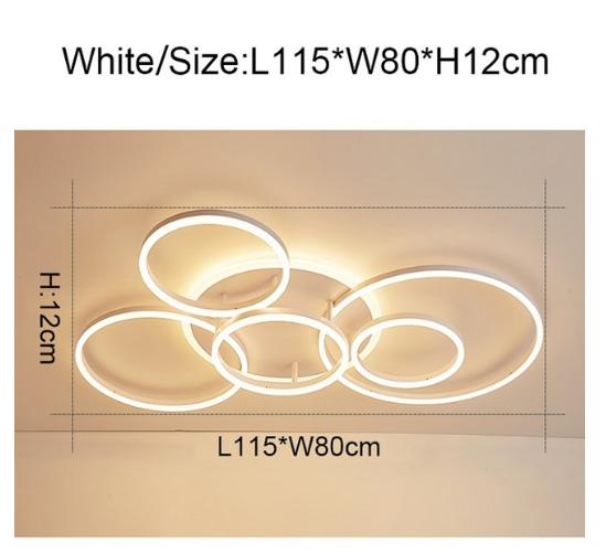 Postmodern Led Circle Rings Ceiling Lights For living Room Bedroom Study Room Ceiling Lamp Black/White/Golden pendant Lamp
