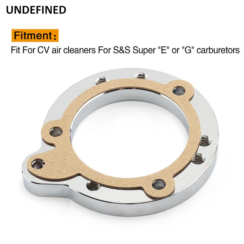 Motorcycle Chrome CV Air Filter Cleaner Adapter Plate for Harley Low Rider Electra Glide Sportster XL S&S Super E G Carburetors