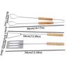 3Pcs Wood Long Handle BBQ Spatula Tongs Fork Set Heat Resistant Barbecue Utensils  Grilling Picnic