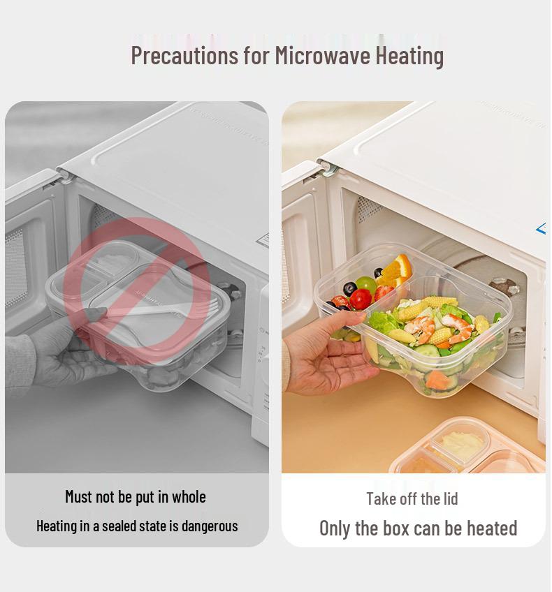 Portable Microwave-Friendly Bento Box with Cutlery for Office and Outdoor Use