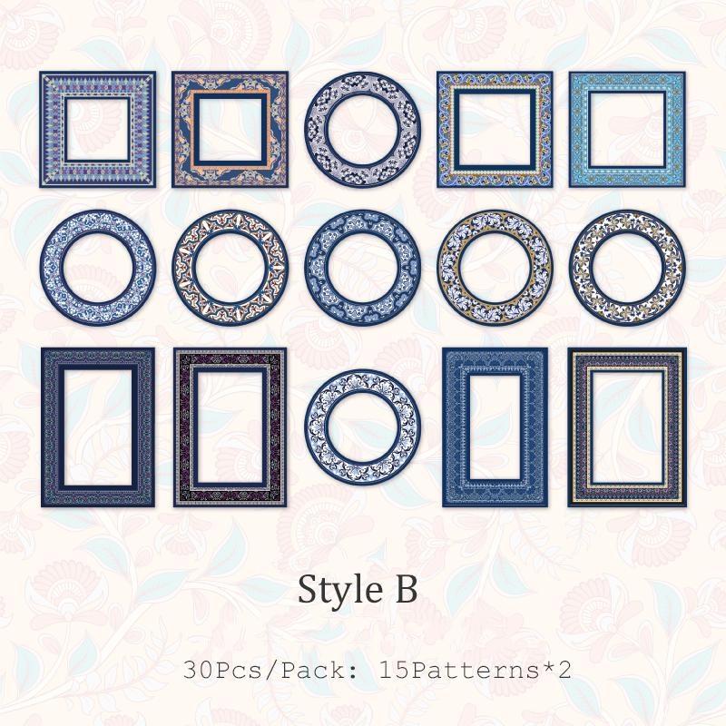 30Pcs/Pack Vintage Hollow Out Decorative Paper Material Perfect for Journaling Diy Scrapbooking Supplies