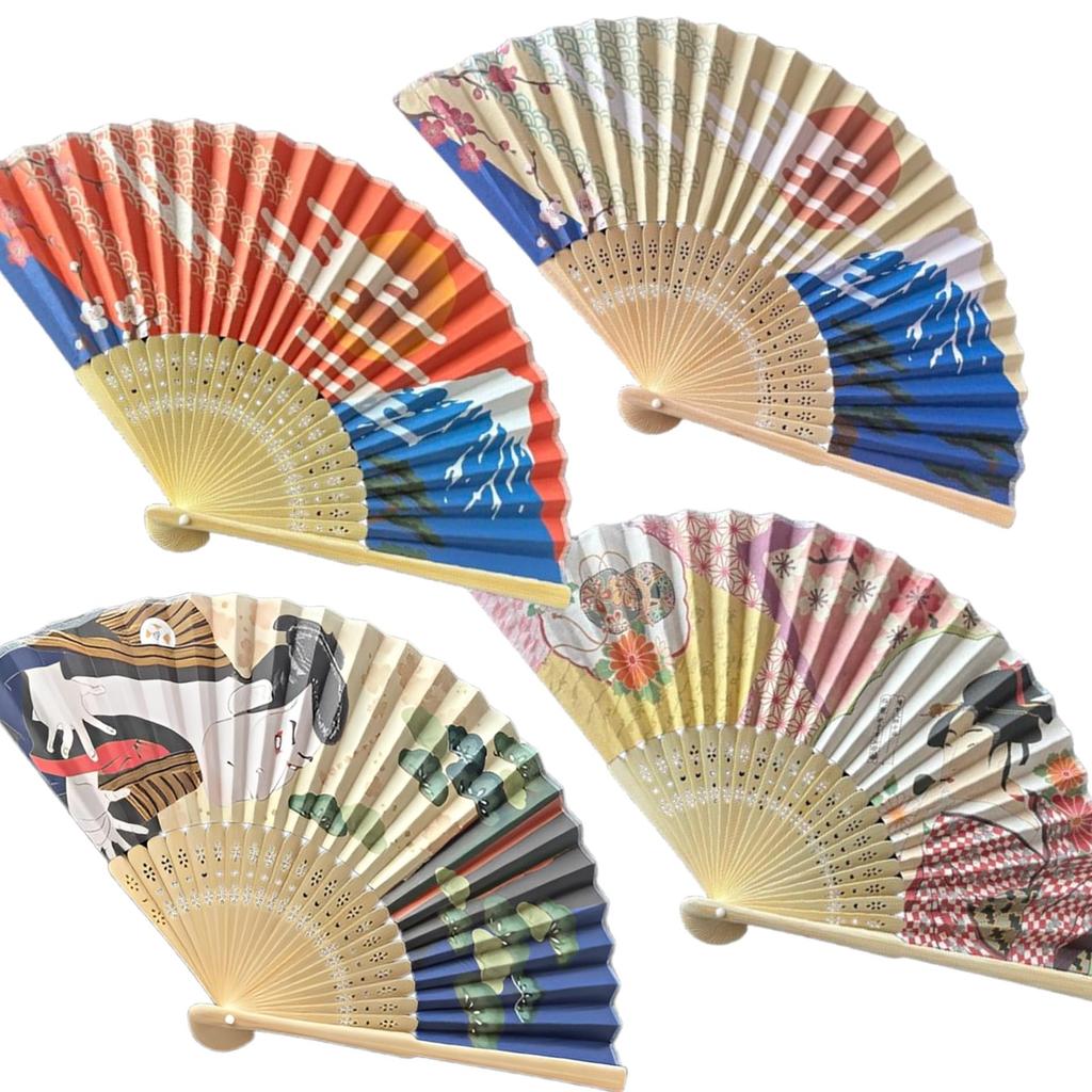 Japanese Folding Fan Japanese Souvenir Traditional Japanese Pattern A Great Gift for Foreigners A Japanese Souvenir [HIROMARE] - - Men's & Women's - -