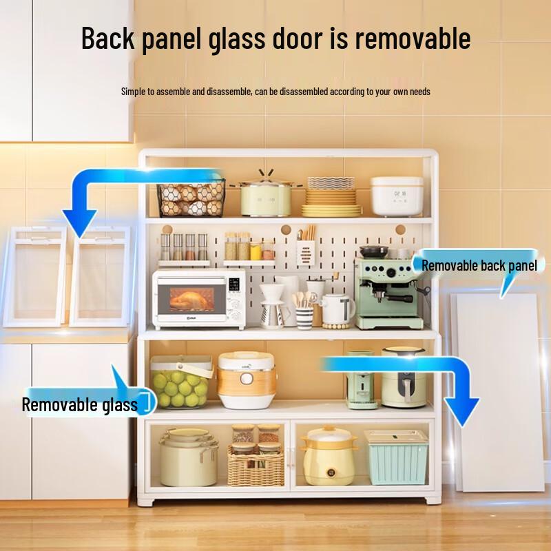 Light Luxury Steel-Wood Multi-Tier Storage Shelf