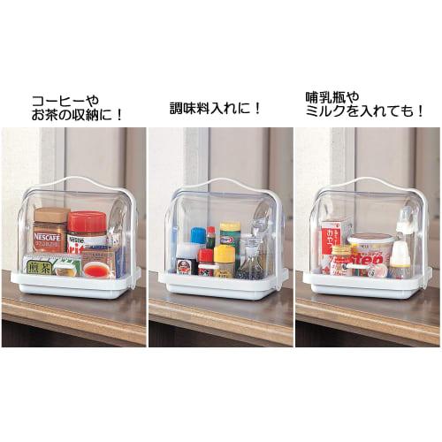 Inomata Chemical Resin Hooded Spice Rack, Table Carry, W25.4 x D19.4 x H24.3cm