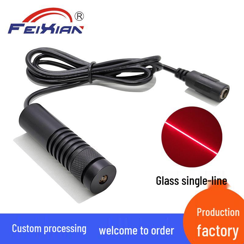External Focusing 16X60mm 635nm 100mW Red Line Laser Marker with Glass Lens