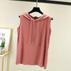 Spring Summer Women's Sleeveless Modal Vest Hooded Sweatshirt - Plus Size Slimming Loose Fit