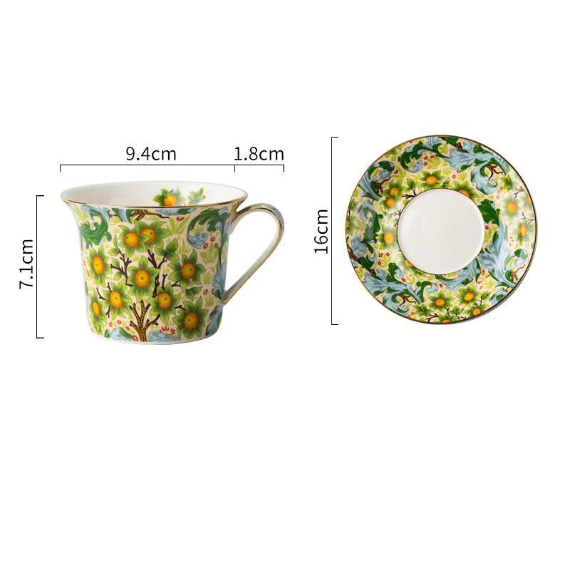 250ml European Ceramic Coffee Cup Saucer Exquisite Afternoon Camellia Flower Tea Cup Home Office Breakfast Milk Oatmeal Mug Gift
