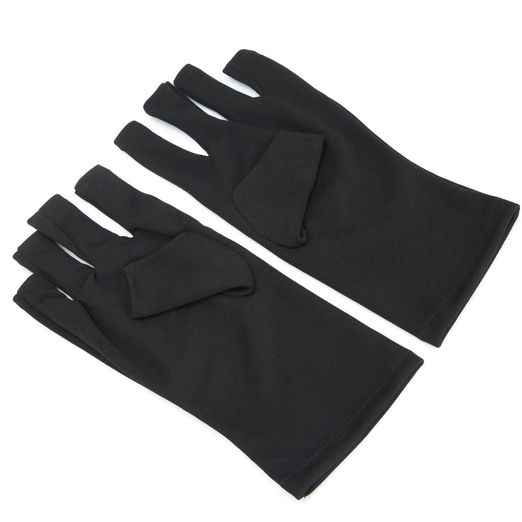 1 Pair AntiUV Glove LED Nail Art Curing Lamp UV   Glove Nail Art Skin Care Glove(Black )