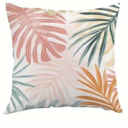 Tropical Beach Sun Pattern Double-Sided Printed Pillow Cover Short Plush Suitable Living Room Bedrooms Sofas Throw Cushion Cover