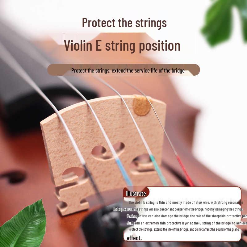 Schafsleder E-Saiten-Schutz für Violine, Viola, Cello - Dickes Anti-Quetsch-Pad mit flexibler Protection