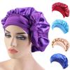 Sleep Cap Satin Bonnet Night for Head Cover Wide Elastic Band Sleeping Soft Adjustable Ribbon Strap Hair Turbans for Wom
