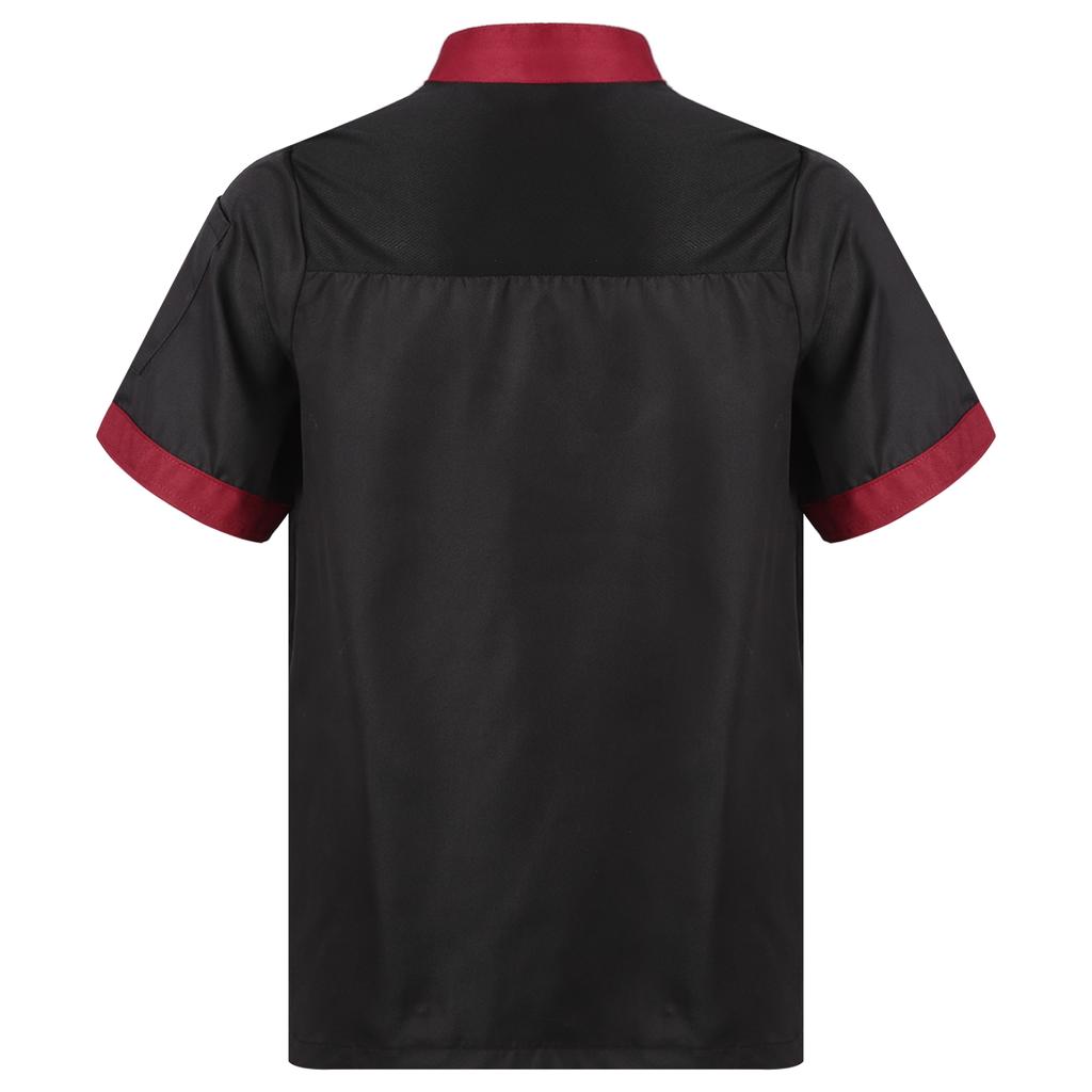 Unisex Short Sleeve Chef Coat Breathable Cotton Button Front Design Professional Kitchen Uniform for Hotel Restaurant Staff