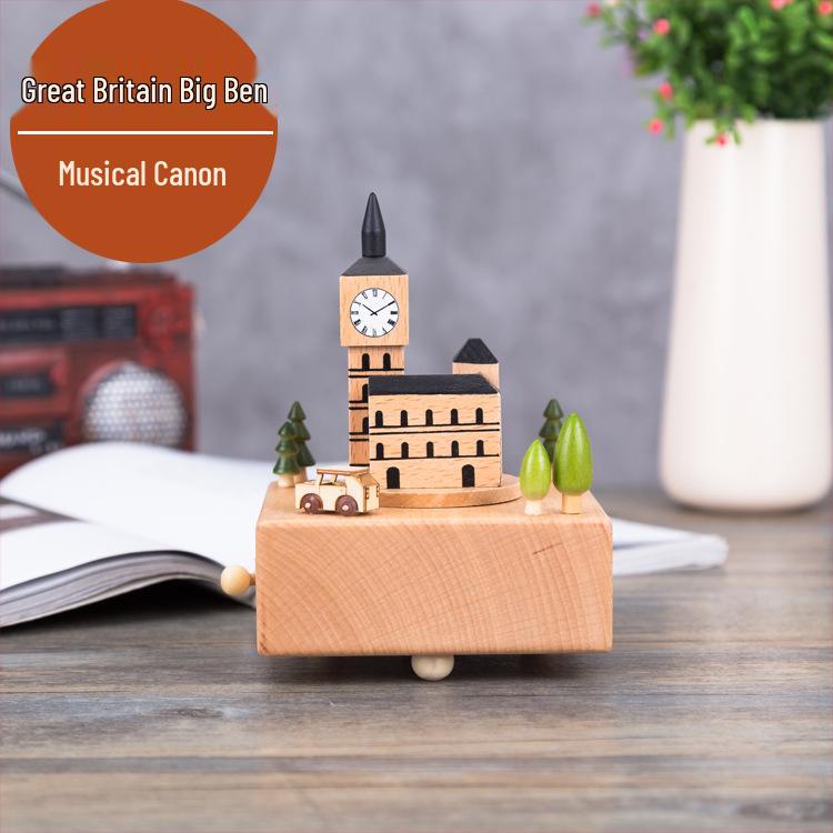 Wooden Carousel Music Box – Creative Solid Wood Home Decor & Valentine's Day Gift