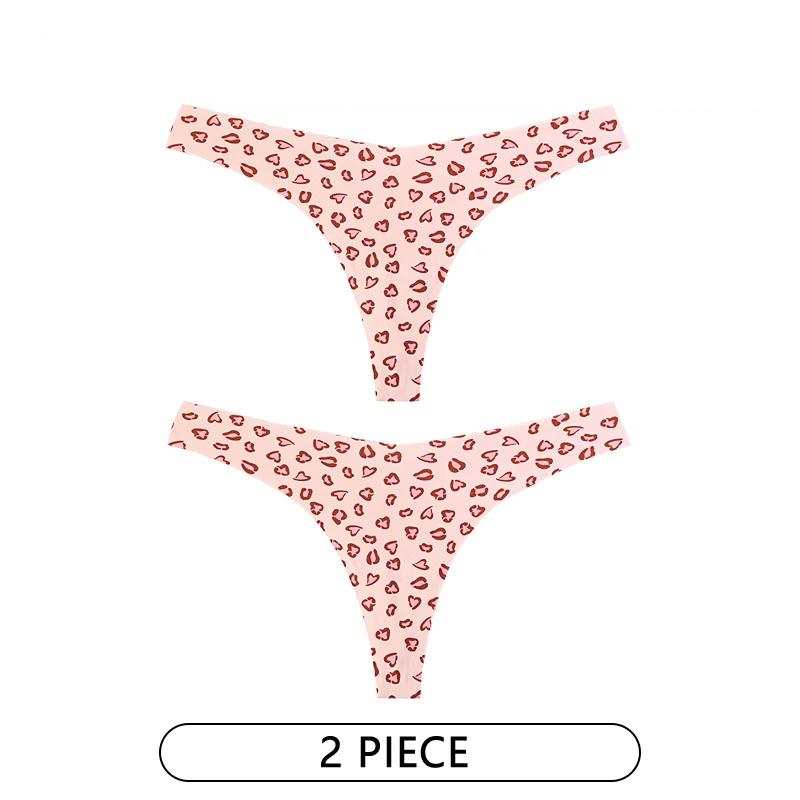 

CINOON 2 шт./лот, сексуальные женские трусики без следов, нижнее белье с низкой талией и принтом, стринги, нижнее белье, соблазнительные стринги, дышащее нижнее белье XL