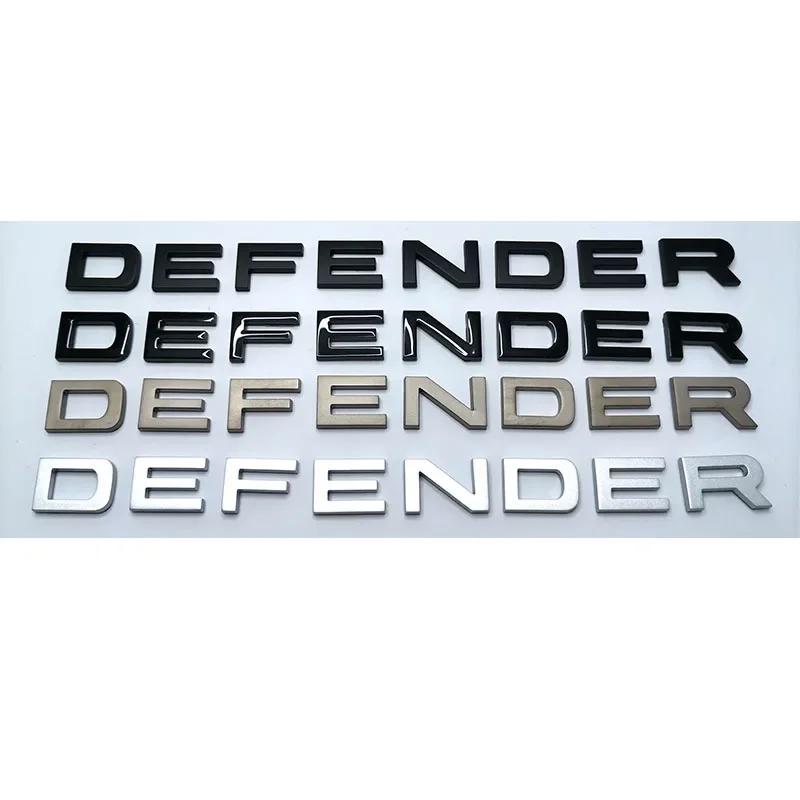 CSU3 1pc 3D ABS Car Decorative Car Stickers Bright black/Silver Defender Back Door Letter Logo Badge Accessories