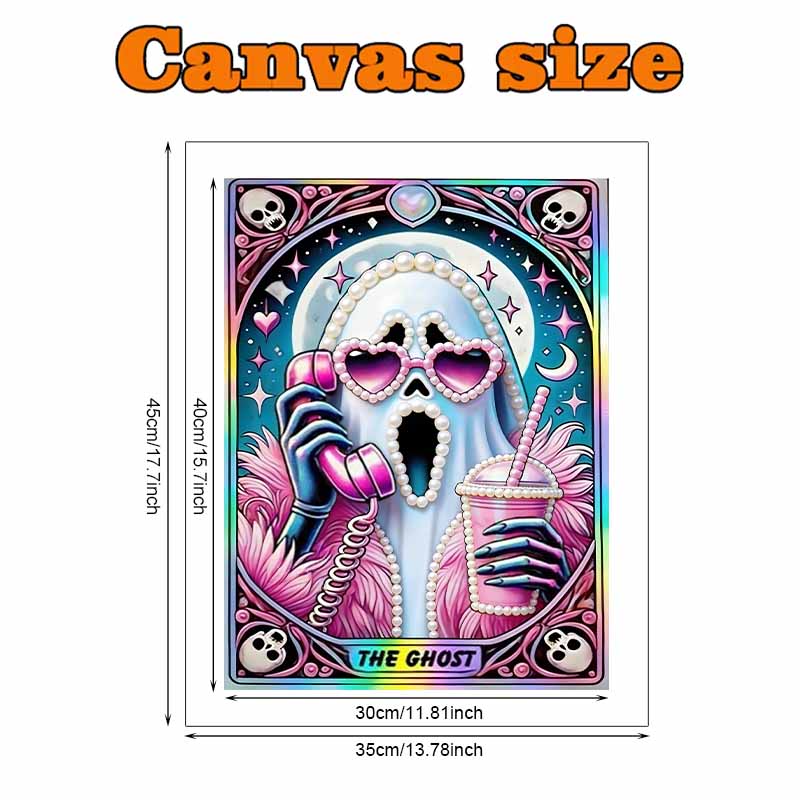 DIY Ghost Call Pearl Diamond Art Kits Without Frame 30x40cm Gem Art Diamond Painting Kits for Adults/Beginners Gift Idea Home Wall Decor