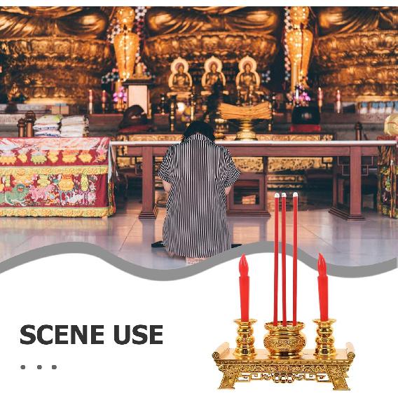 Beaupretty Led Decor Led Electronic Incense Burner Stick Buddhist Candle Lamp Retro Light Chinese Traditional Candlestick Feng Shui Buddhist Worship