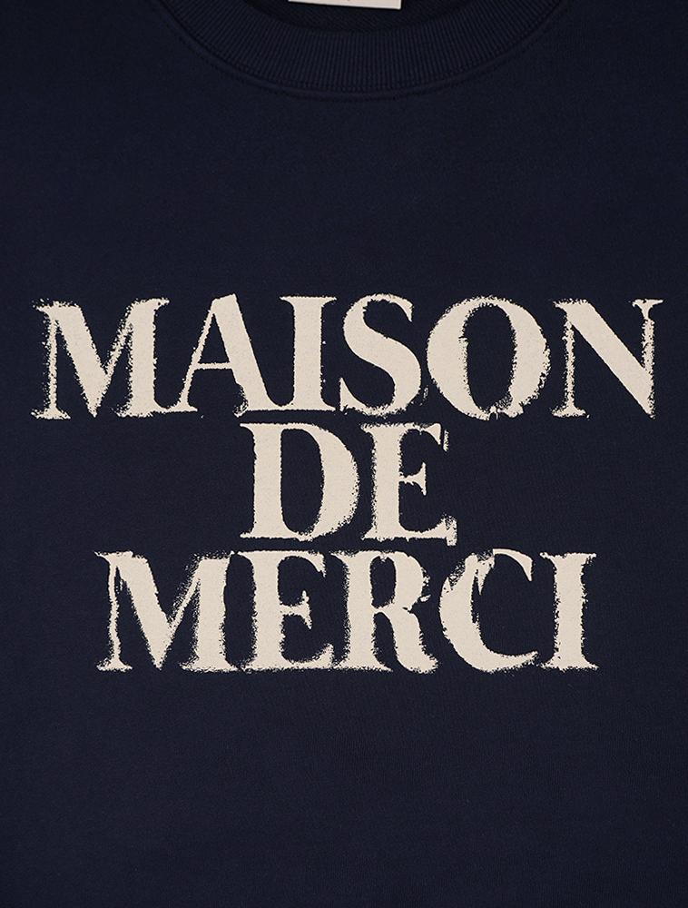 LA MAISON STUDIO Unisex Cargo Pocket Displace Logo Sweatshirt Navy (Fce1Ts101M)