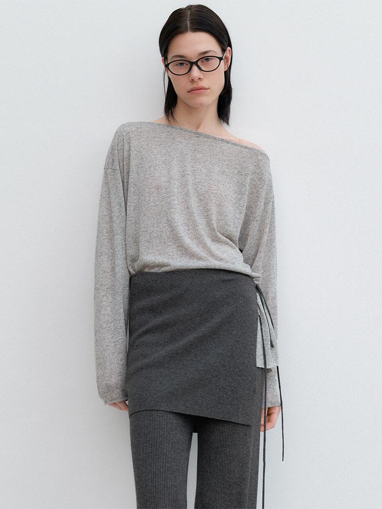 ATELIER NAIN An Layerd Skirt Set Semi Boots Cut Knit Pants S (Pt-5740)