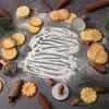 Cookie Cutter Aluminum Alloy Cookie Stamps with Wooden Handle Smile Heart Pattern DIY Hand Press Cookie Mold for Festival Party