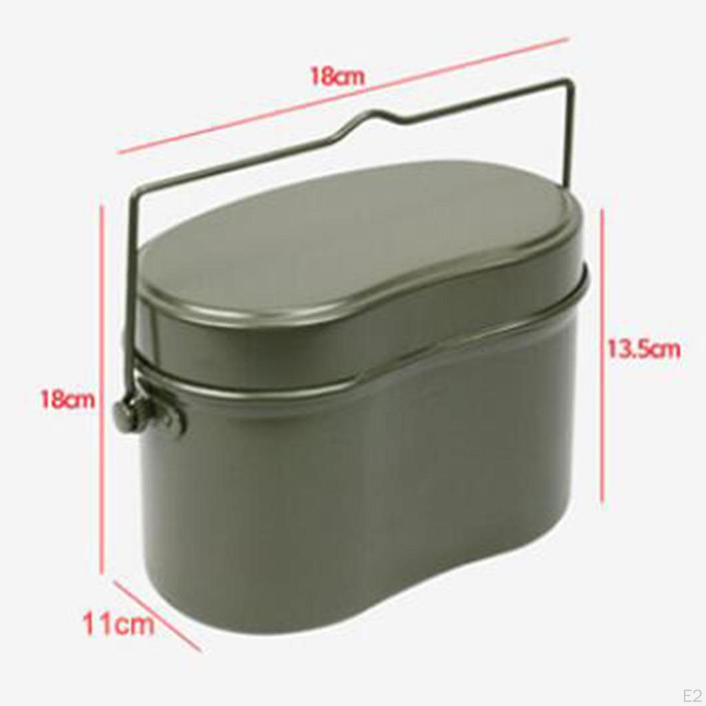 Leak Metal Cooking Pot And Tray, Bento Container for Camping, Hiking, Outdoor