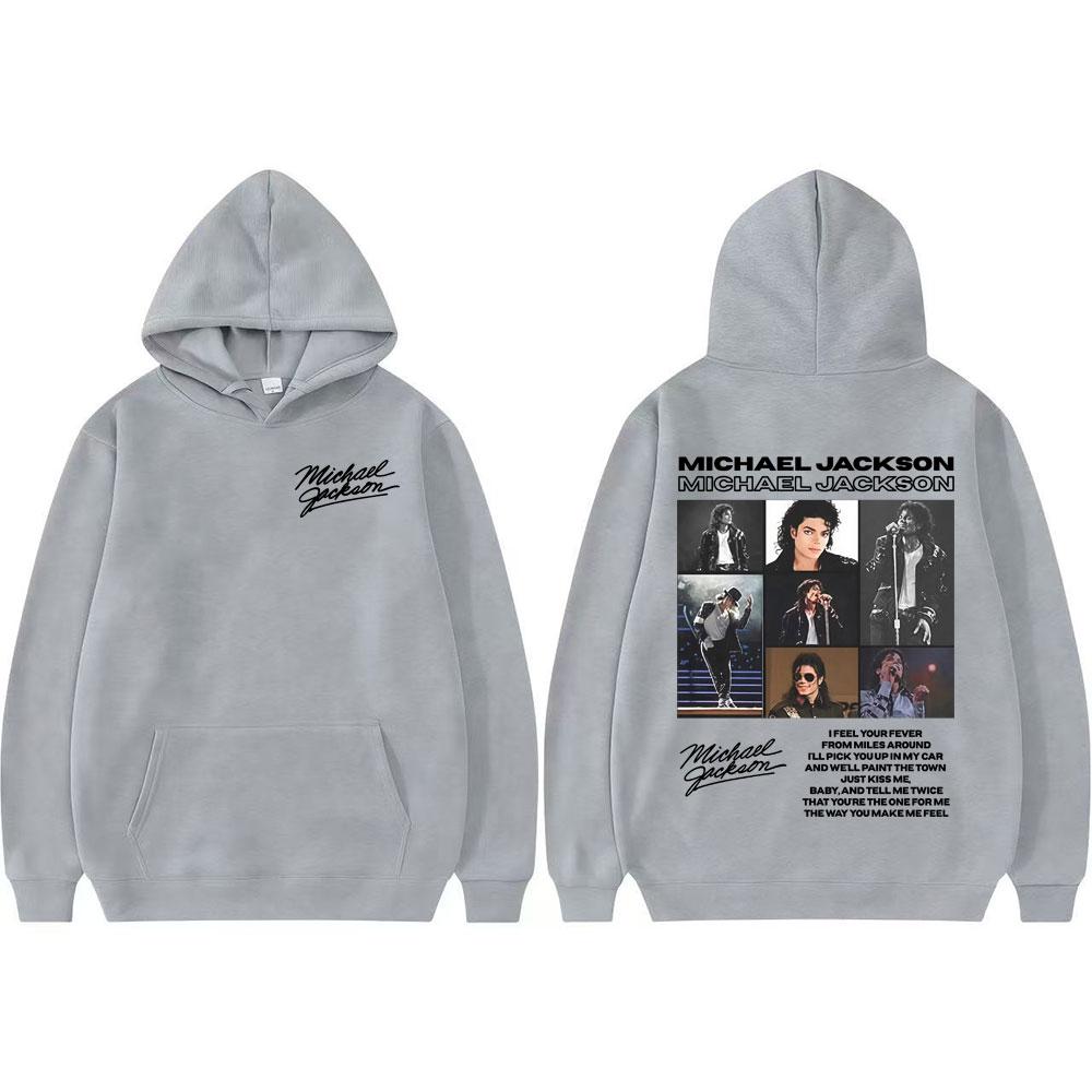 Re del Pop Michael Jackson Felpe con Cappuccio Retro da Tour Abbigliamento da Uomo Felpe con Cappuccio Pullover Stile Hip Hop Harajuku