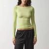 Damen Off-Shoulder Raffung Taille Slim Fit Cropped T-Shirt für Lässigen Sommer