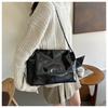Chic Soft Faux Leather Chain Tote Bag for Women, Large Capacity Minimalist Shoulder Handbag, Trendy Solid Color Commuter Purse