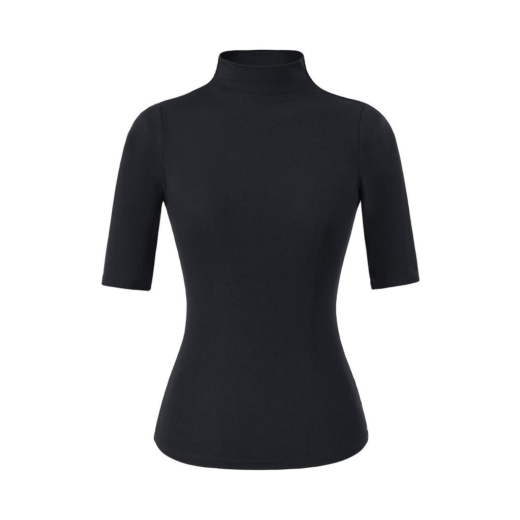 Women's Tencel High-Neck Mid-Sleeve Stretchy Lyocell T-Shirt