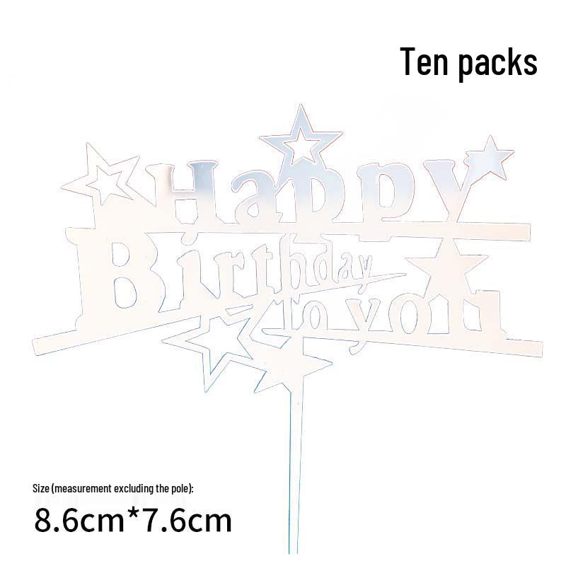 50-Pack Acrylic 'Happy Birthday' Cake Toppers - Popular Party Decorations with Free Shipping