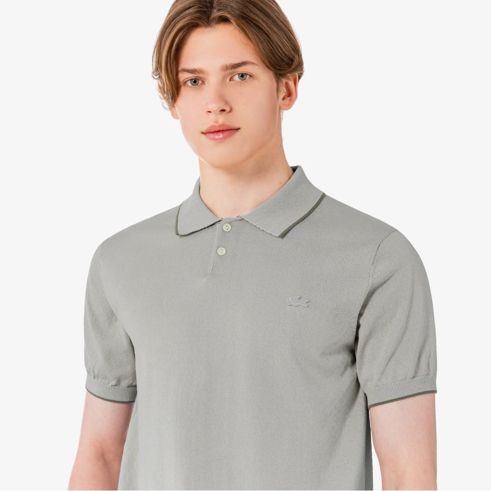 [Lacoste] Men's Tipped Paper Short Sleeve Sweater Polo Shirt PH744E-56GCCA