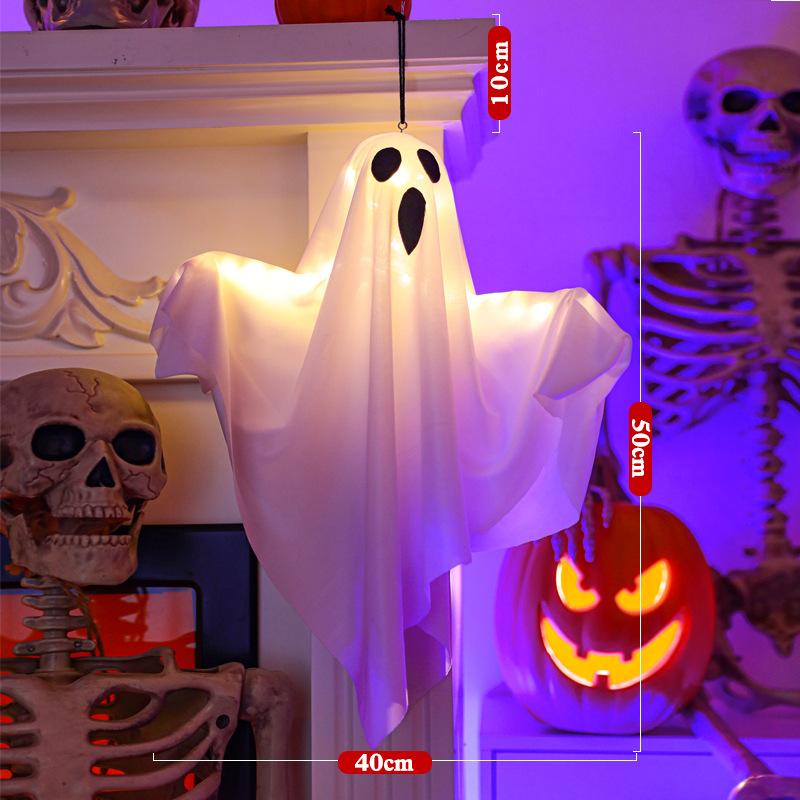 Halloween Light-Up Screaming Ghost Decorations, LED Colorful Ghost Scene Prop, Creepy Room Party Atmosphere Light