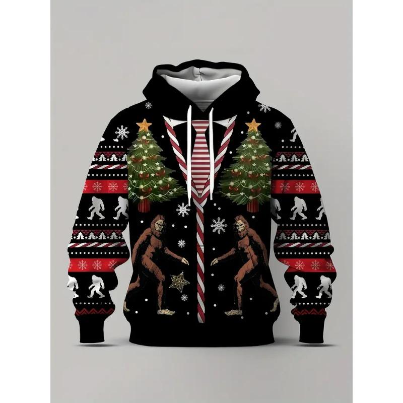 Christmas Party Graphic Hoodie 3D Print Spring Autumn Fashion Leisure Versatile Streetwear Men's Women's Y2K Christmas Hoodies